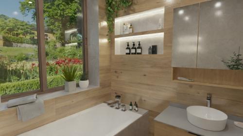 Новый дизайн - проект ванной комнаты для частного дома. 02