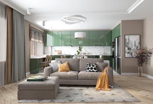 Дизайн - проект кухни - гостиной (35 кв. 01