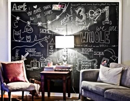 Креативная грифельная стена для рисования мелом. 04