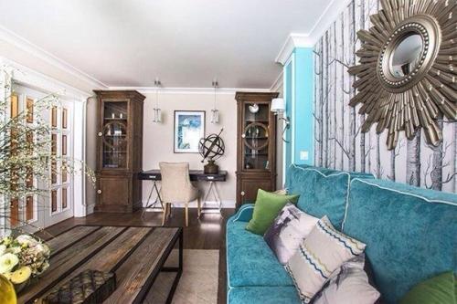 Бирюзовая гостиная: цвет интеллекта. 02