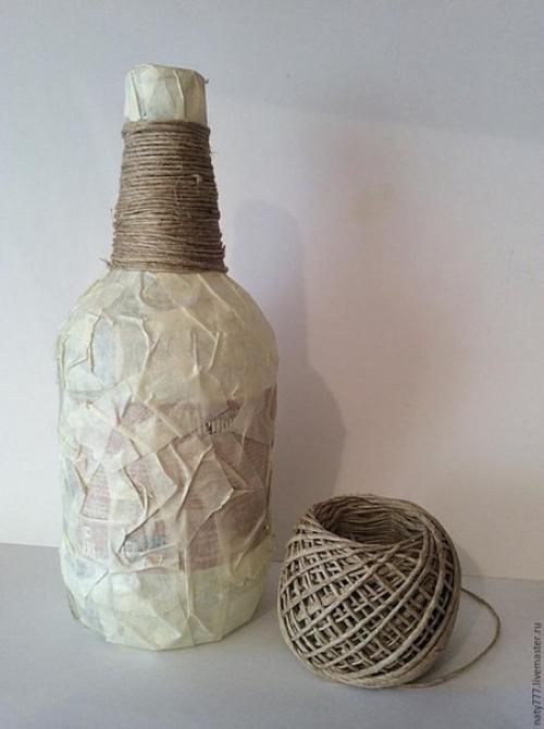Мы превращаем обычную бутылку в креативный предмет для декора интерьера. 04