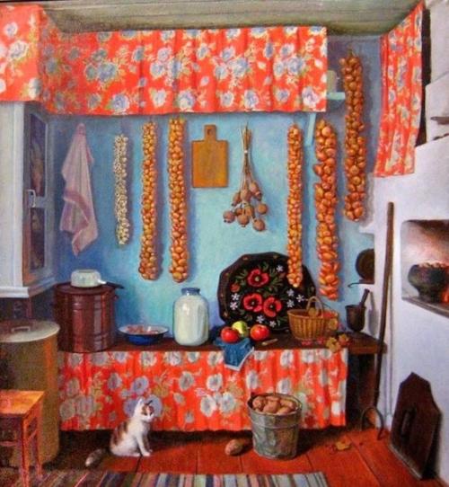 Cельский интерьер времен Ссср в картинах художников.