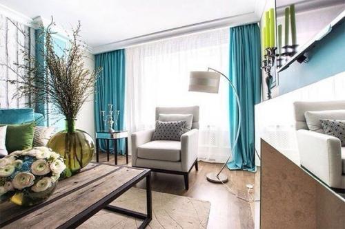 Бирюзовая гостиная: цвет интеллекта. 03
