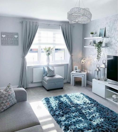 Интерьер квартиры в холодной цветовой гамме. 01