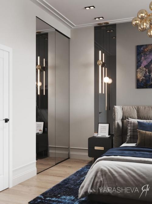 Шикарная спальня в тёмных тонах площадью 15, 25 м кв. 03