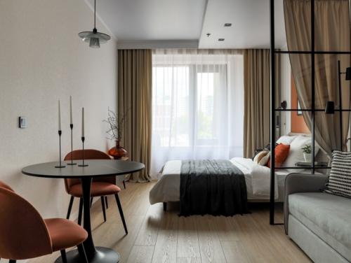 Интерьер студии 27 м 2 в ЖК город Daily в Москве. 04