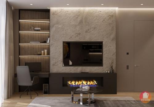 Современный дизайн кухни - гостиной в квартире площадью 60 кв. 07