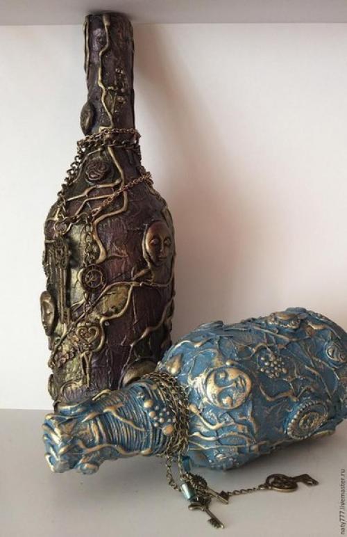 Мы превращаем обычную бутылку в креативный предмет для декора интерьера. 09