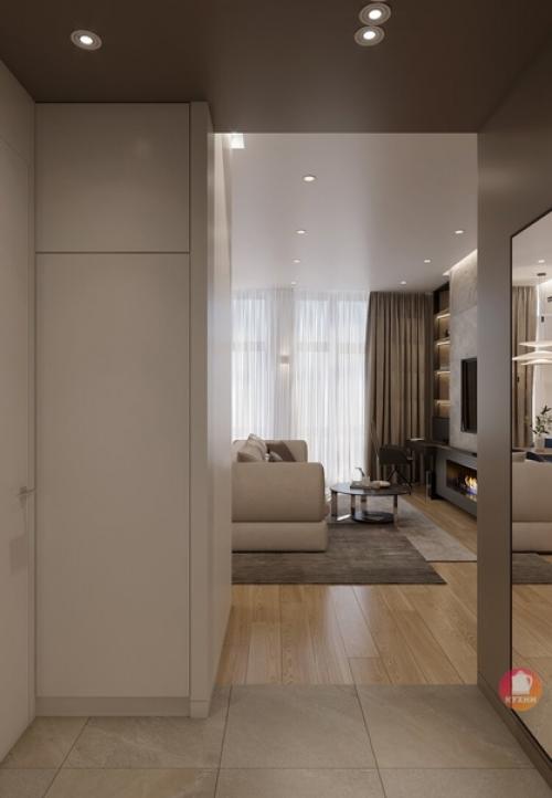 Современный дизайн кухни - гостиной в квартире площадью 60 кв. 08