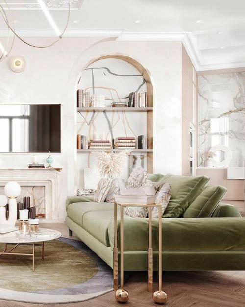 Мы представляем вам потрясающий проект гостиной в современно - классическом стиле от дизайн студии Marso. 06