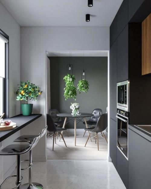 Дизайн - проект квартиры с преобладанием серого цвета. 04