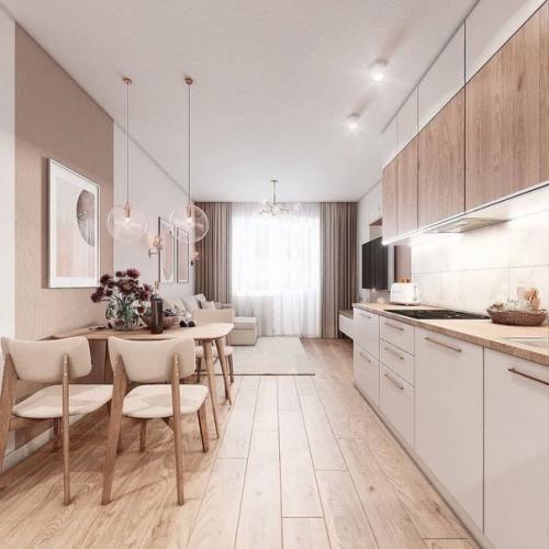 Проект трёшки со спокойным и гармоничным дизайном. 01