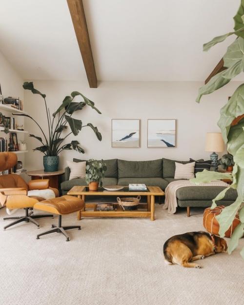 Деревянная мебель в интерьере современного американского дома. 01