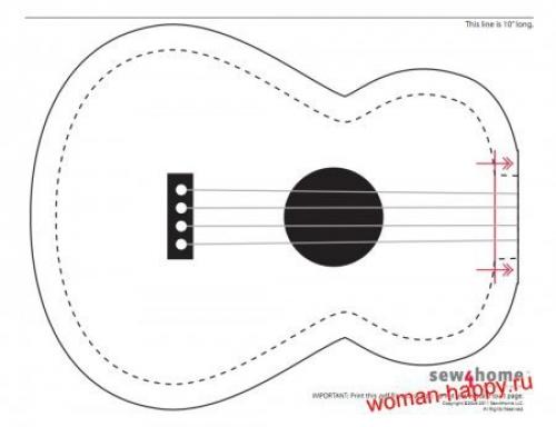 Подушка - гитара.  Вы любите делать диванные подушки сами! 05