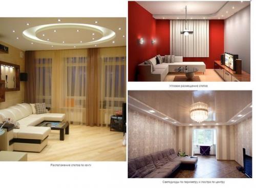 Правила размещения светильников на потолке. 03