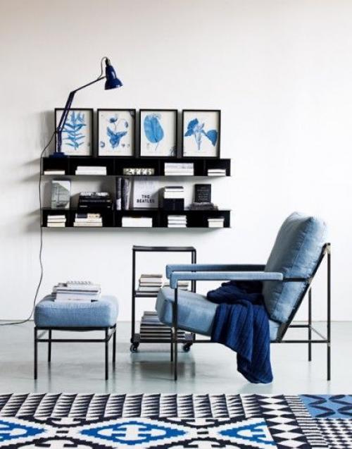 Таинственный индиго в интерьере. 03