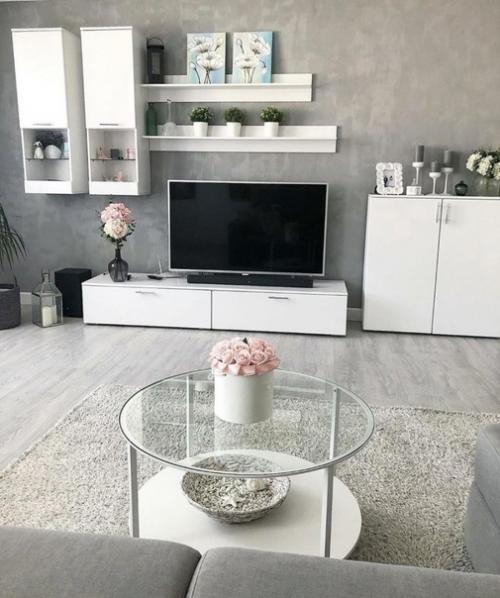 Стильный интерьер квартиры в сером цвете. 03