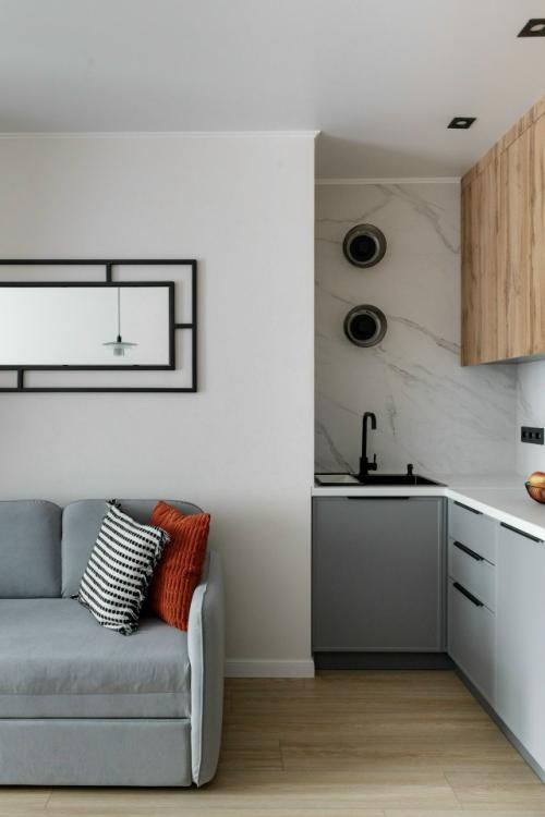 Интерьер студии 27 м 2 в ЖК город Daily в Москве. 08