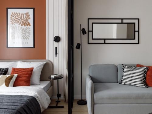 Интерьер студии 27 м 2 в ЖК город Daily в Москве. 02