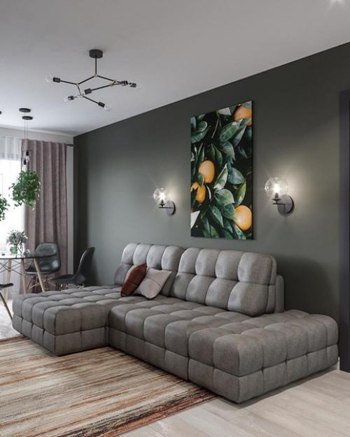 Дизайн - проект квартиры с преобладанием серого цвета. 01