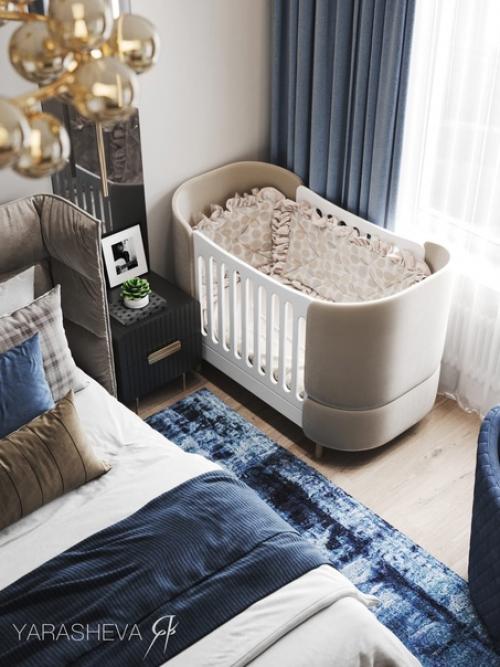 Шикарная спальня в тёмных тонах площадью 15, 25 м кв. 02