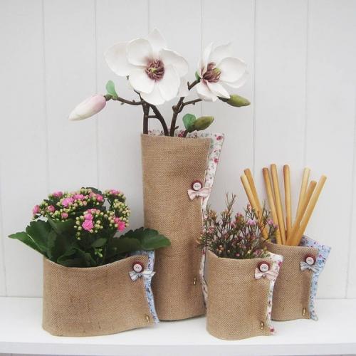 Оригинальные поделки из мешковины. 07