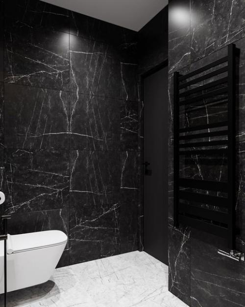 Тёмный стиль в ванной комнате. 06