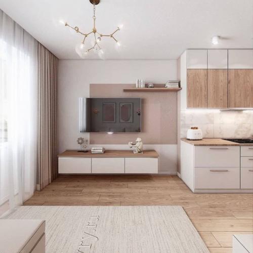 Проект трёшки со спокойным и гармоничным дизайном. 04