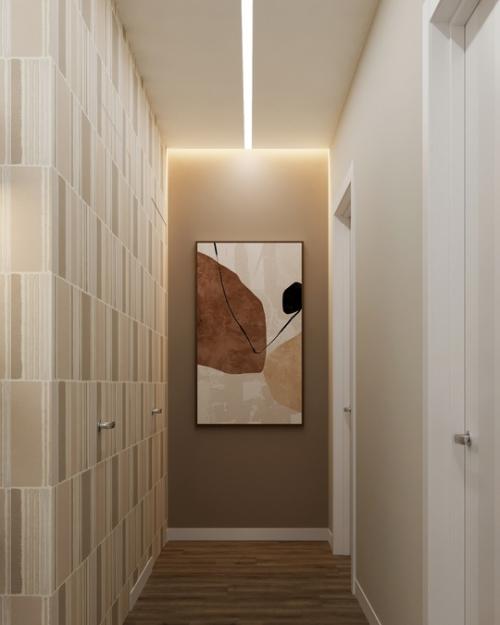 Прихожая и коридор в проекте интерьера квартиры для семьи с детьми. 01