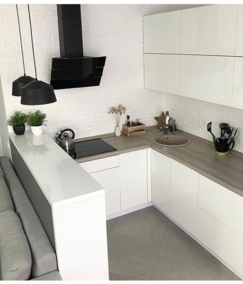 Квартира небольшая, но за счет объединения кухни и гостиной, получилось выкроить дополнительное пространство. 05