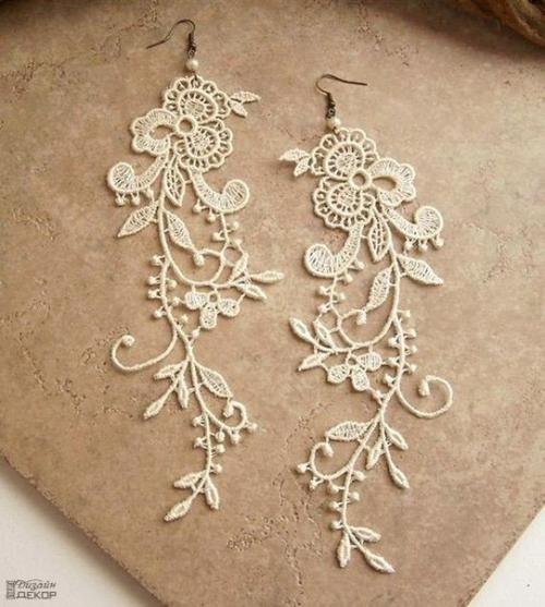 Серьги из кружева?