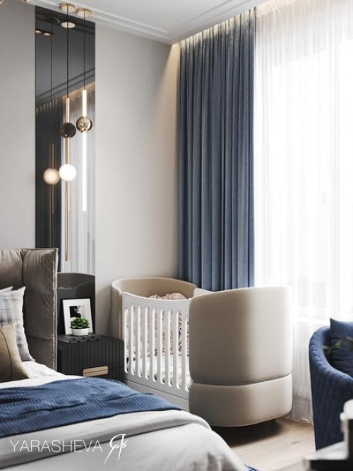 Шикарная спальня в тёмных тонах площадью 15, 25 м кв. 05