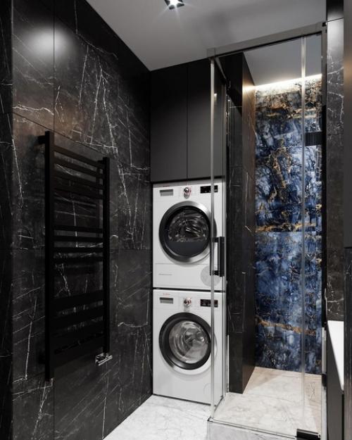 Тёмный стиль в ванной комнате. 03