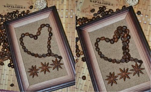 Эко - картина из кофейных зёрен. 04