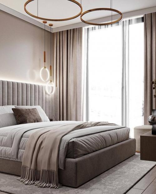 Интерьер частного дома оформлен в современном стиле с использованием натуральных материалов и минималистичной мебели. 08