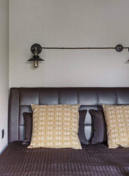 Графитовый цвет в интерьере маленькой квартиры в стиле Лофт. 03