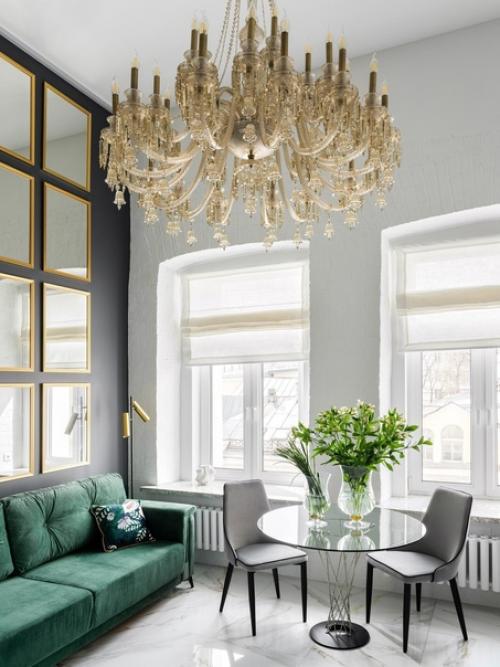 Интерьер двухуровневой студии 27 кв. 03