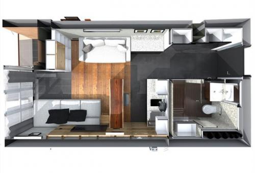 Для небольшой квартиры важно не только грамотно зонировать пространство, но и правильно расставить акценты. 08