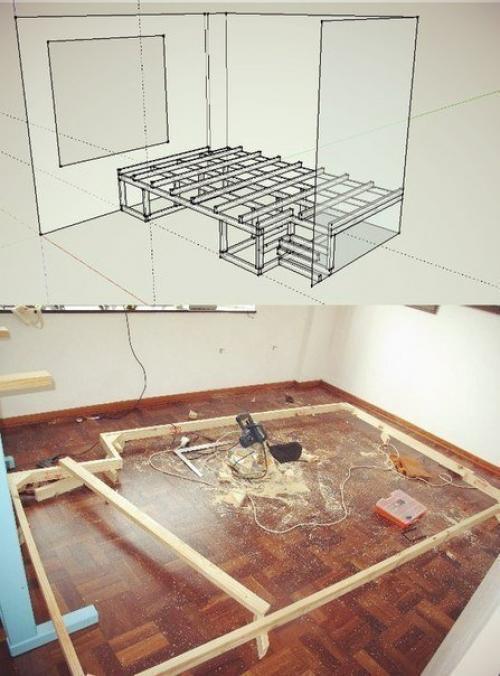 Мы увеличиваем полезное пространство спальни своими руками. 01