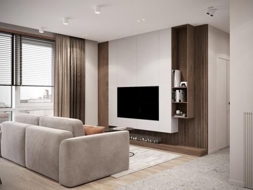 Новые правки по гостиной и кухне в ЖК Наука закончили. 03