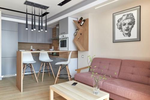 Интерьер кухни - гостиной в скандинавском стиле. 02