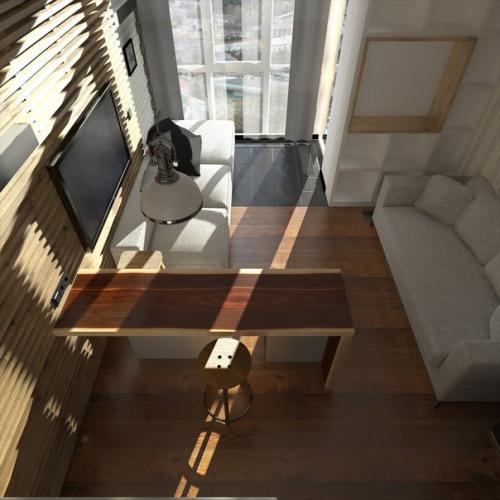 Для небольшой квартиры важно не только грамотно зонировать пространство, но и правильно расставить акценты. 02