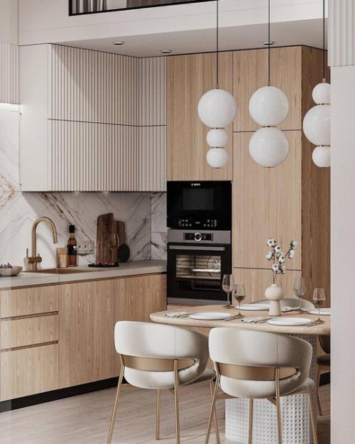 Интерьер частного дома оформлен в современном стиле с использованием натуральных материалов и минималистичной мебели. 05