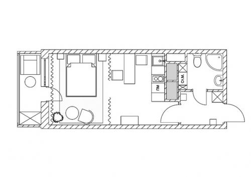 Интерьер квартиры 24 кв. 09