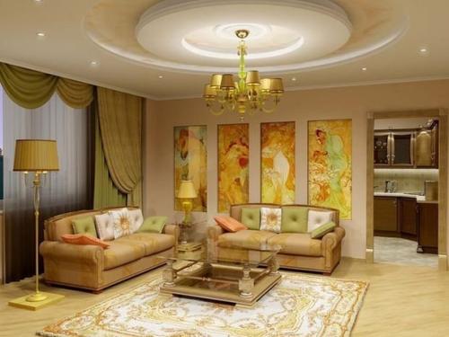 Оформление гостиной в бежевых тонах: правила дизайна и подбор сочетаний. 09