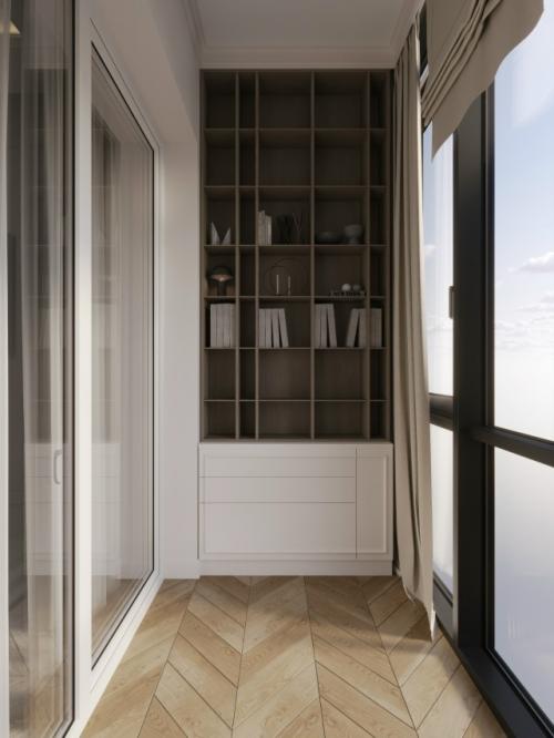 Дизайн интерьера ванной комнаты и балкона в хозяйской спальне. 05