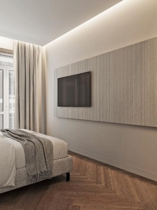 Какая чистая, лёгкая и одновременно строгая спальня у нас получилась такая же, как её хозяйка. 02