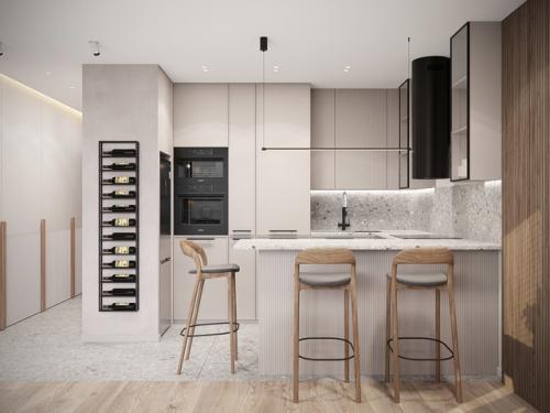 Новые правки по гостиной и кухне в ЖК Наука закончили. 02