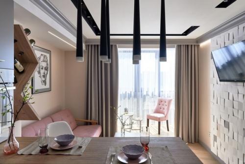 Интерьер кухни - гостиной в скандинавском стиле. 04