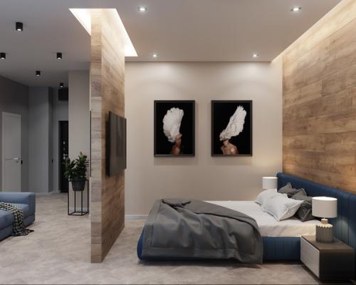 По просьбе заказчика, из однокомнатной квартиры нужно было сделать студию, похожую на номер в отеле. 03